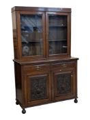VICTORIAN 19TH CENTURY OAK LIBRARY BOOKCASE