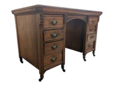 EDWARDIAN 1900S MAHOGANY PEDESTAL WRITING DESK