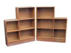 PAIR OF VINTAGE 20TH CENTURY OAK BOOKCASES