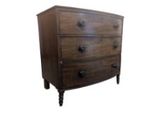 VICTORIAN 19TH CENTURY MAHOGANY VENEERED BOW FRONT CHETS OF DRAWERS