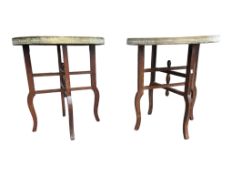 TWO VINTAGE 20TH CENTURY PERSIAN BENARES HAMMERED OCCASIONAL TABLE