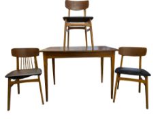LEBUS FURNITURE - VINTAGE MID 20TH CENTURY EXTENDING DINING TABLE W/ THREE CHAIRS