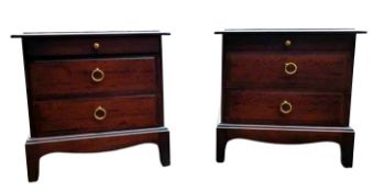 STAG FURNITURE - MINSTREL RANGE - PAIR OF VINTAGE BEDSIDE TABLES
