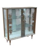 VINTAGE 20TH CENTURY MID CENTURY WALNUT DISPLAY CABINET
