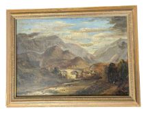 19TH CENTURY OIL ON CANVAS PAINTING - HIGHLAND SCENE
