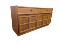 NATHAN FURNITURE - SQUARES PATTERN - TEAK MID CENTURY SIDEBOARD / CREDENZA