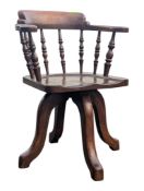 19TH CENTURY VICTORIAN CAPTAINS SWIVEL CHAIR