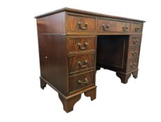 VICTORIAN REVIVAL TWIN PEDESTAL WRITING OFFICE DESK