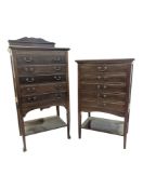 TWO EARLY 20TH CENTURY SHEET MUSIC CABINET / CHEST OF DRAWERS