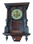 19TH CENTURY VICTORIAN MAHOGANY VIENNA REGULATOR WALL CLOCK