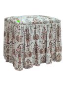 BRITISH MODERN DESIGN - VINTAGE MID CENTURY UPHOLSTERED SEWING BOX / OTTOMAN