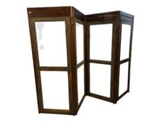 MAPLE & CO - EDWARDIAN MAHOGANY FOUR FOLD DISCRETION SCREEN