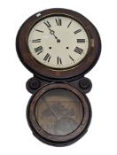 19TH CENTURY WALNUT CASED STATION WALL CLOCK