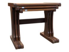 G PLAN FURNITURE - MID 20TH CENTURY TEAK & COPPER NEST OF TABLES