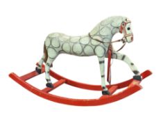 EARLY 20THCENTURY STRAD HAY OVERSTUFFED CHILDREN'S ROCKING HORSE