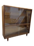 BRITISH MODERN DESIGN - VINTAGE MID CENTURY TEAK BOOKCASE CABINET