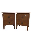 PAIR OF CONTEMPORARY HARDWOOD BEDSIDE CHESTS OF DRAWERS