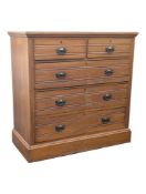 EDWARDIAN 1900S SATIN WALNUT CHEST OF DRAWERS