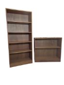 BRITISH MODERN DESIGN - TWO TEAK WOOD OPEN BOOKCASES