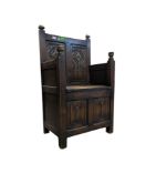 EARLY 20TH CENTURY JACOBEAN REVIVAL MONK'S BENCH