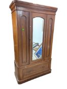 EDWARDIAN MAHOGANY DOUBLE WARDROBE