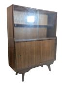 MID CENTURY 1960S TEAK GLAZED DISPLAY CABINET