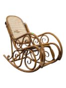 THONET MANNER BENTWOOD 20TH CENTURY ROCKING CHAIR