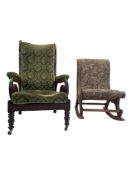 TWO 19TH CENTURY VICTORIAN UPHOLSTERED ARMCHAIRS