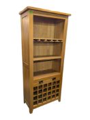 CONTEMPORARY OAK WINE CABINET / CUPBOARD