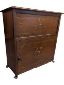 EARLY 20TH CENTURY MAHOGANY & HAND PAINTED CUPBOARD CABINET