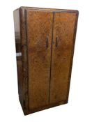 VINTAGE 20TH CENTURY ART DECO BACHELOR'S WALNUT WARDROBE