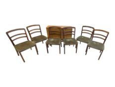 VICTOR B. WILKINS FOR G-PLAN - MID CENTURY FRESCO RANGE TEAK DINING TABLE & SIX CHAIRS