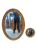 TWO EARLY 20TH CENTURY GILTWOOD & GESSO WALL MIRRORS