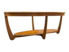 NATHAN FURNITURE - VINTAGE 20TH CENTURY ASTRO OVAL COFFEE TABLE