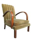 1930S ART DECO 20TH CENTURY GREEN ARMCHAIR
