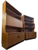 STONEHILL FURNITURE - MID CENTURY TEAK HIGHBOARD DISPLAY UNITS
