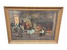 AFTER FRANCOIS FLAMENG - NAPOLEON IN DEFEAT VINTAGE 20TH CENTURY OIL ON CANVAS PAINTING