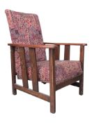 VINTAGE 20TH CENTURY ART DECO LOW EASY ARMCHAIR