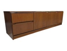 BRITISH MODERN DESIGN - MID CENTURY LARGE TEAK SIDEBOARD / CREDENZA