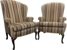 PAIR OF VINTAGE 20TH CENTURY WING BACK ARMCHAIRS