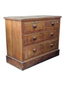 EDWARDIAN FIGURED ASH CHEST OF DRAWERS