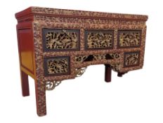 EARLY 20TH CENTURY CHINESE CINNABAR SIDEBOARD DESK