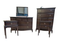 STAG FURNITURE - STAG FURNITURE MINSTREL PATTERN CHEST & BEDSIDE TABLES