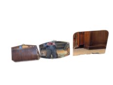 COLLECTION OF ART DECO FRAMELESS HANGING WALL MIRRORS