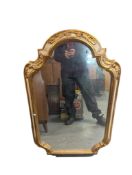 LOUIS VX GILDED AND PAINTED OVERMANTEL WALL MIRROR