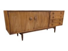 BRITISH MODERN DESIGN - VINTAGE MID 20TH CENTURY AFROMOSIA TEAK SIDEBOARD