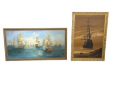 D COOKE - LATE 20TH CENTURY OIL ON CANVAS PAINTING TOGETHER W/ ANOTHER