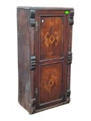 GEORGE III 19TH CENTURY MAHOGANY INLAID CUPBOARD CABINET