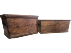 TWO EARLY 20TH CENTURY PINE CHEST OF DRAWERS