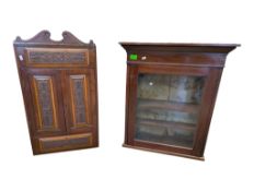 EDWARDIAN MAHOGANY WALL CABINETS